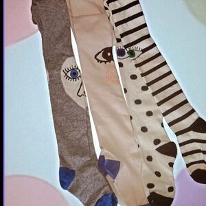 Quirky Face and Patterned Socks Set